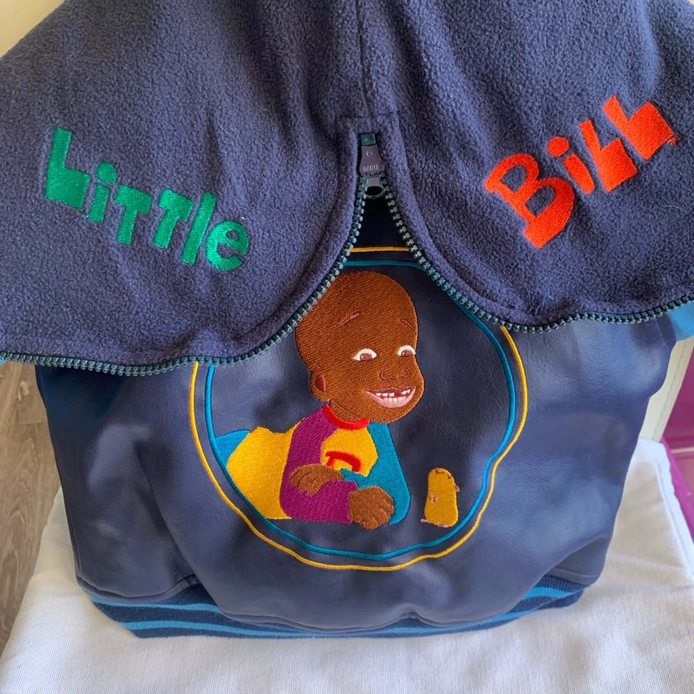 Kids toddler Jacket - Navy Blue Body and Light Blue Sleeves and hood - Picture 9 of 9